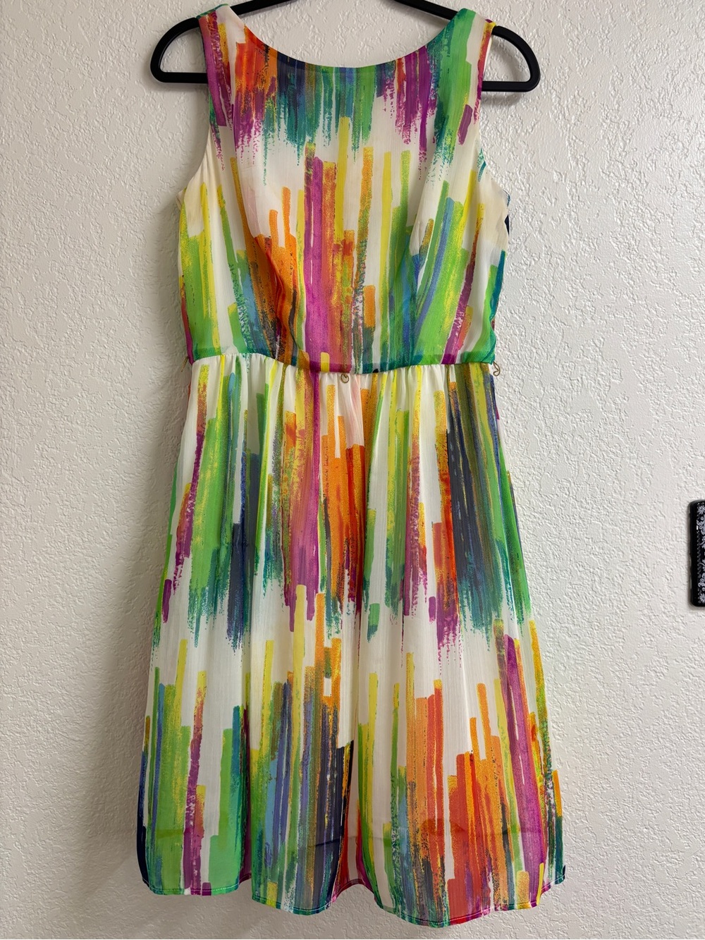 Ronni Nicole Size 10 Colorful Abstract Watercolor Fit & Flare Dress